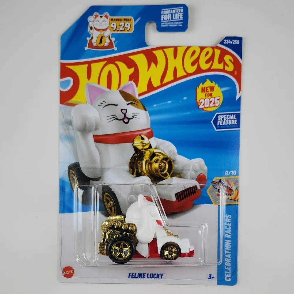 FELINE LUCKY Hot Wheels 2025, 234/250,  Celebration Racers 9/10,New Factory Card